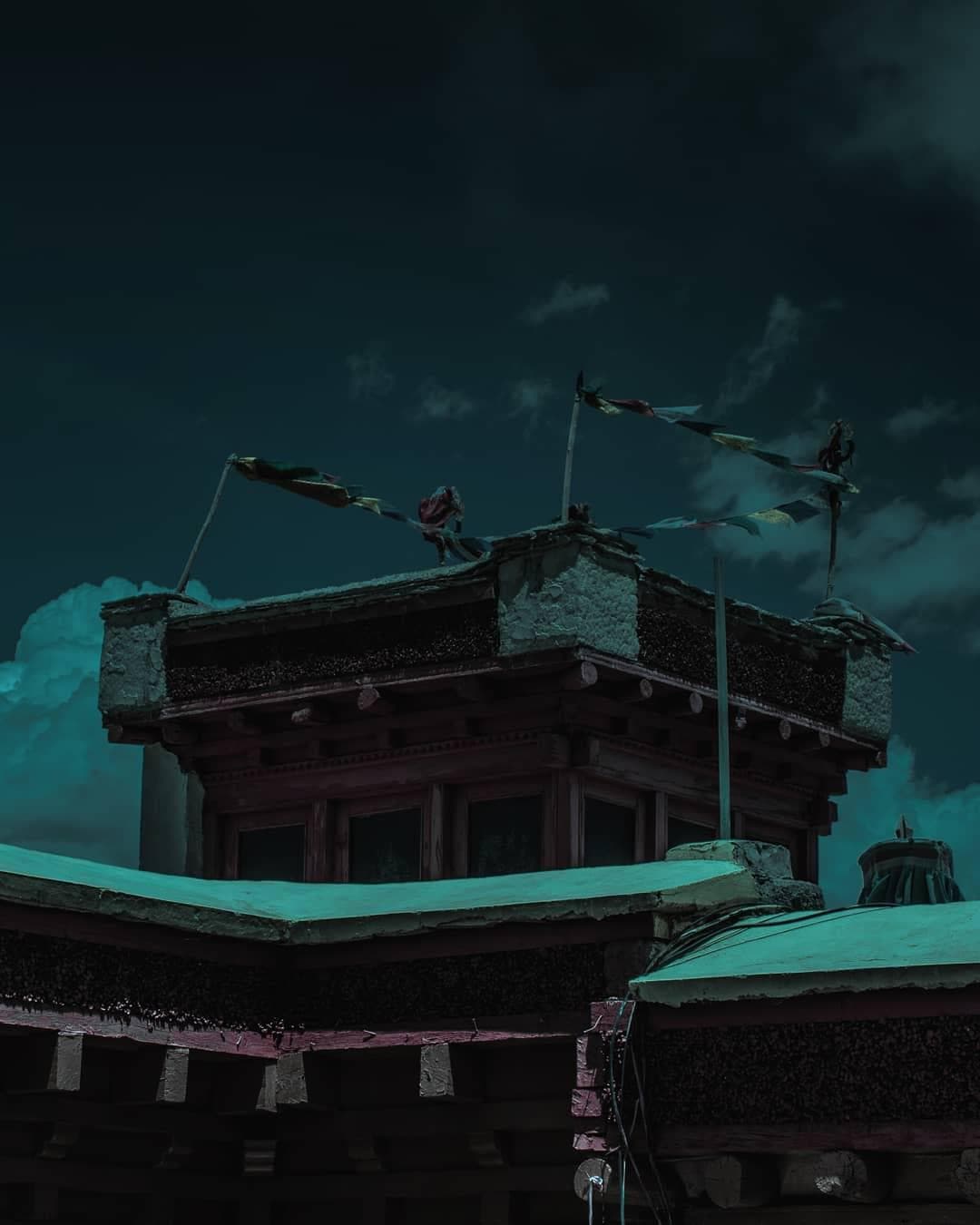 Monastery at night